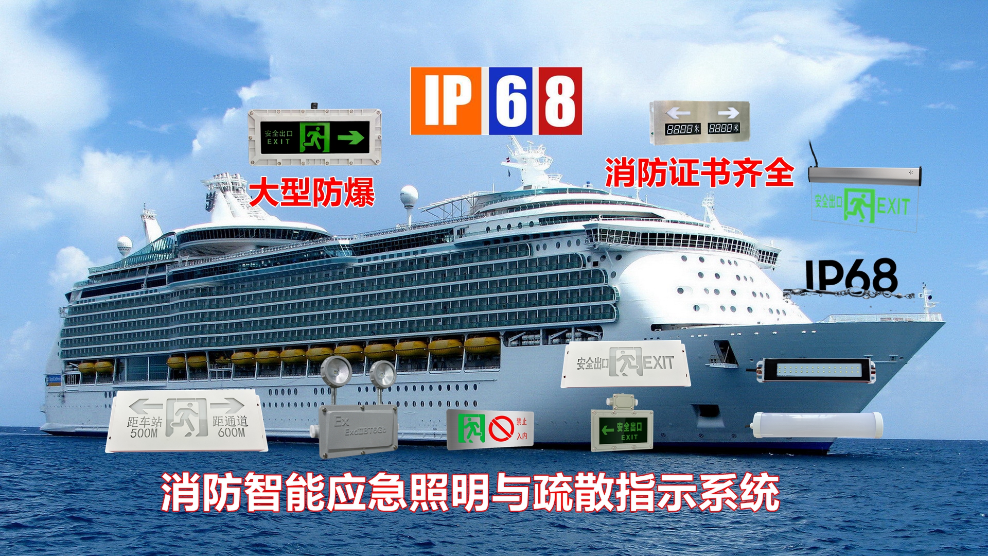 高速铁路，地铁，管廊隧道，轨道交通消防应急照明与疏散指示系统IP68