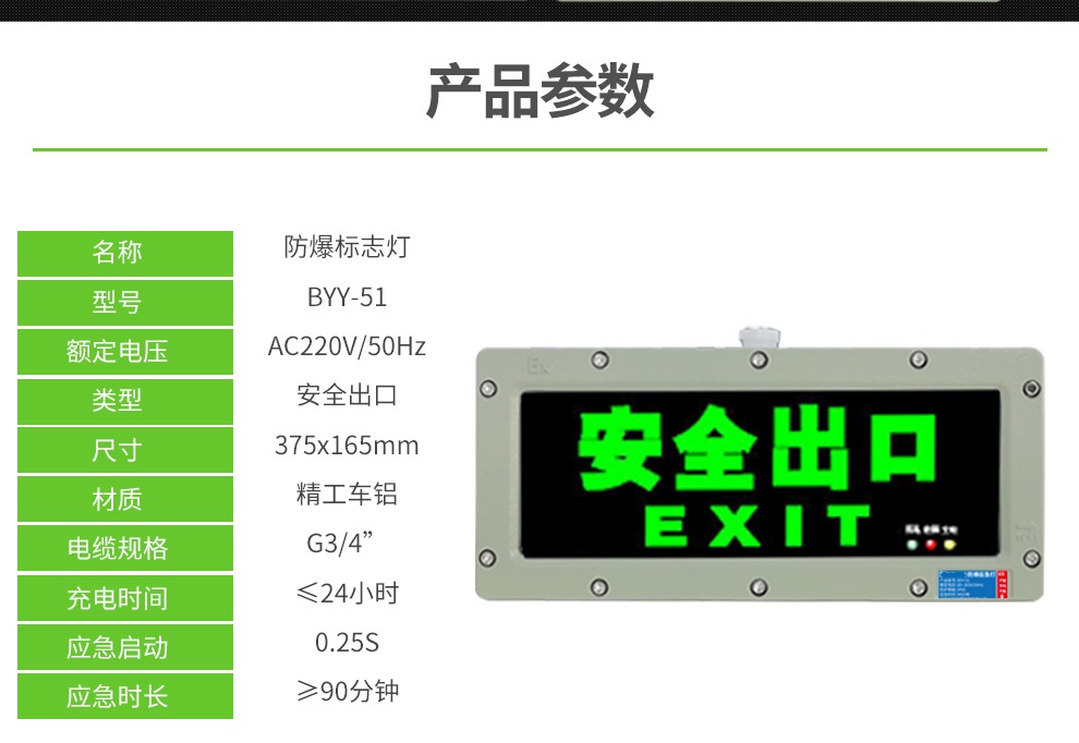 防爆应急灯BYY-51系列指示灯